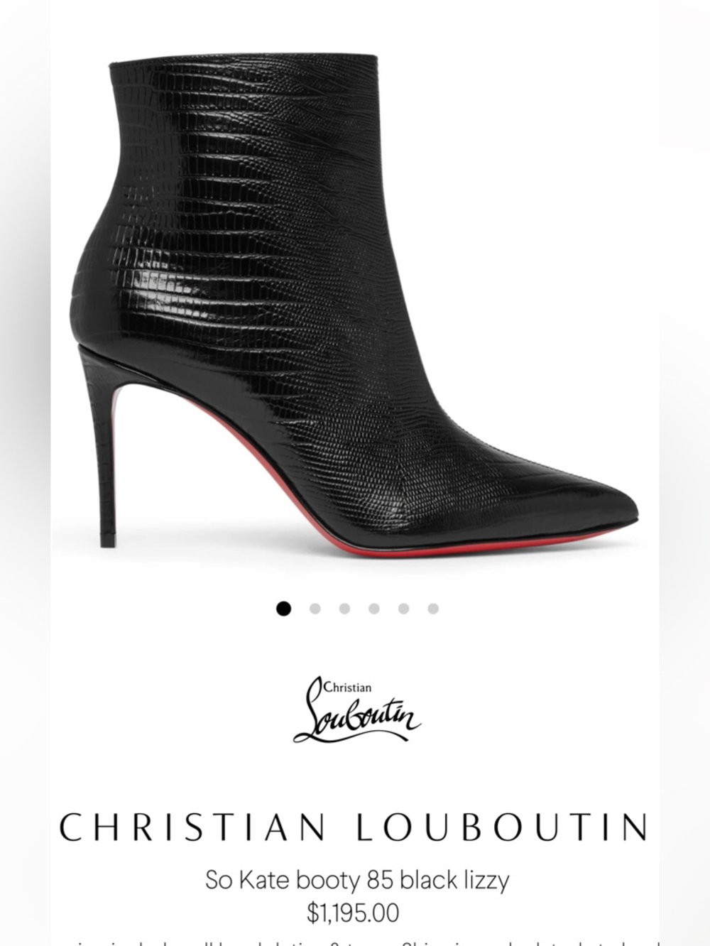Christian Louboutin So Kate Black Lizzy Bootie 85mm, size 37 - Picture 9 of 12